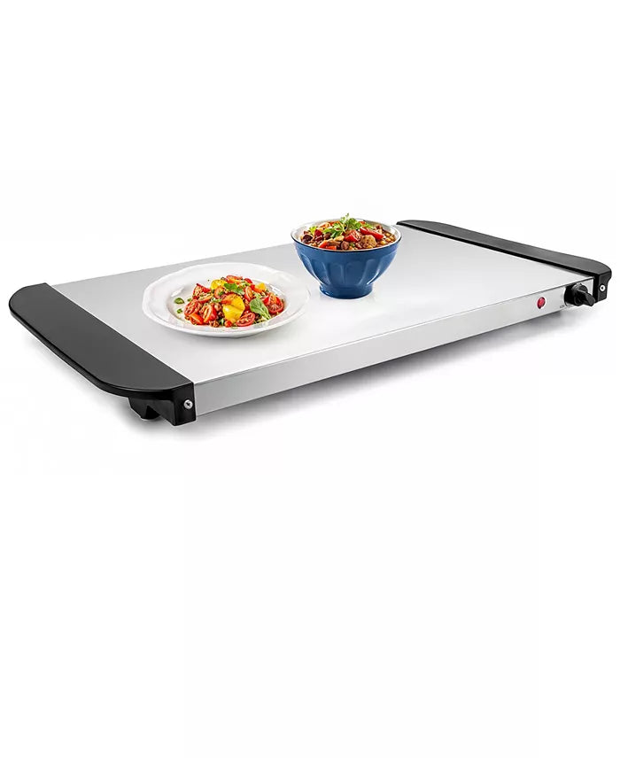 Elite Cuisine 7.5-Quart Electric Buffet Server with 3 Trays (Stainless Steel)