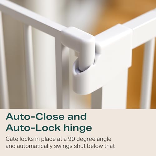 New Cumbor Baby Gate for Stairs 29.7" to 46" Wide (White)
