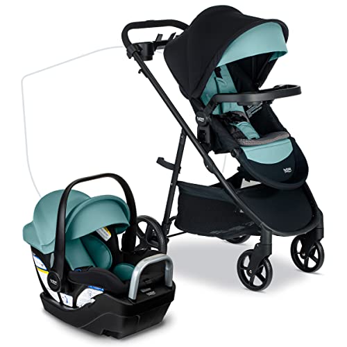 New Britax Willow Brook S+ Baby Travel System, Infant Car Seat and Stroller (Jade Onyx)