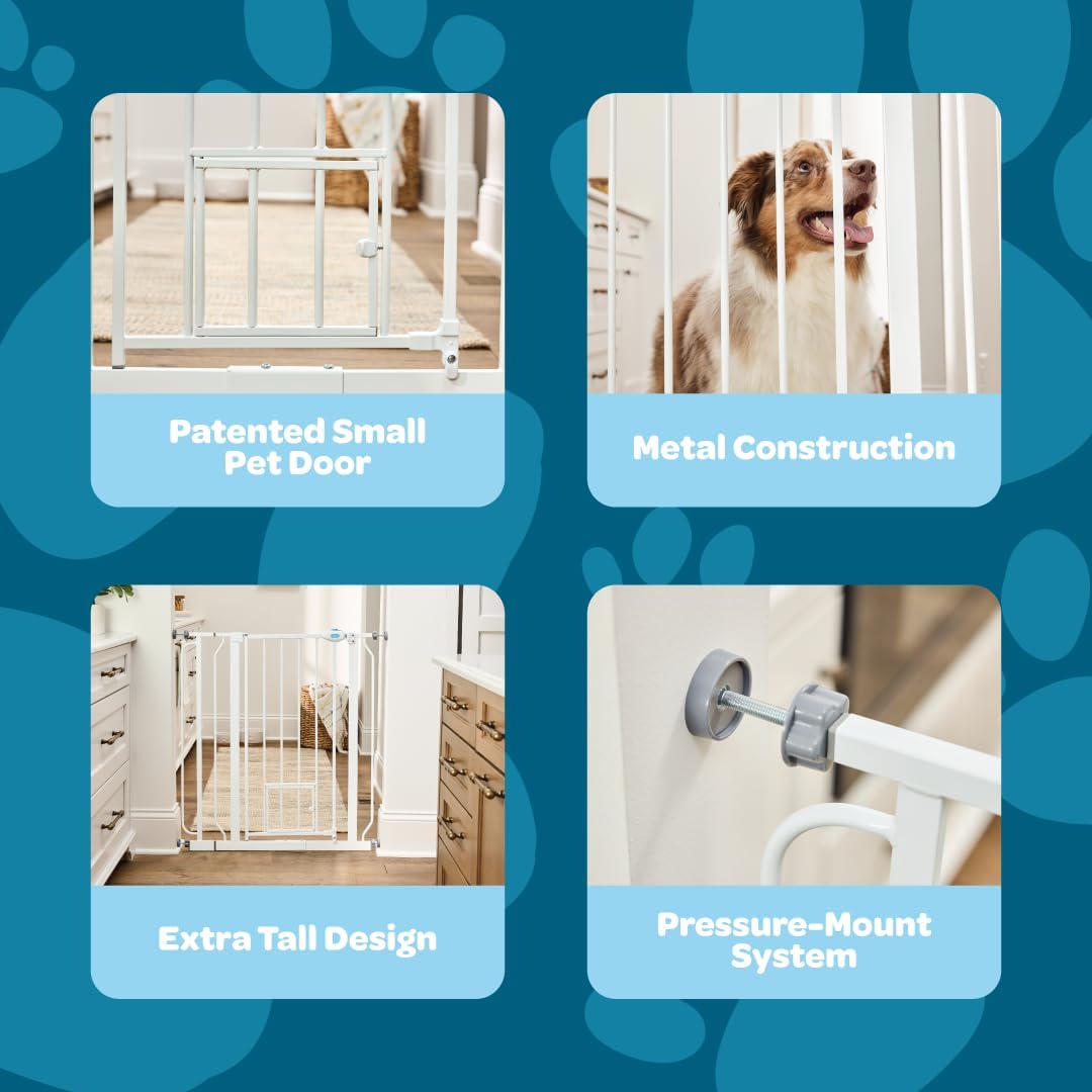 Carlson 36" Extra Tall Walk-Through Dog Gate, 29-36.5" Wide (White)