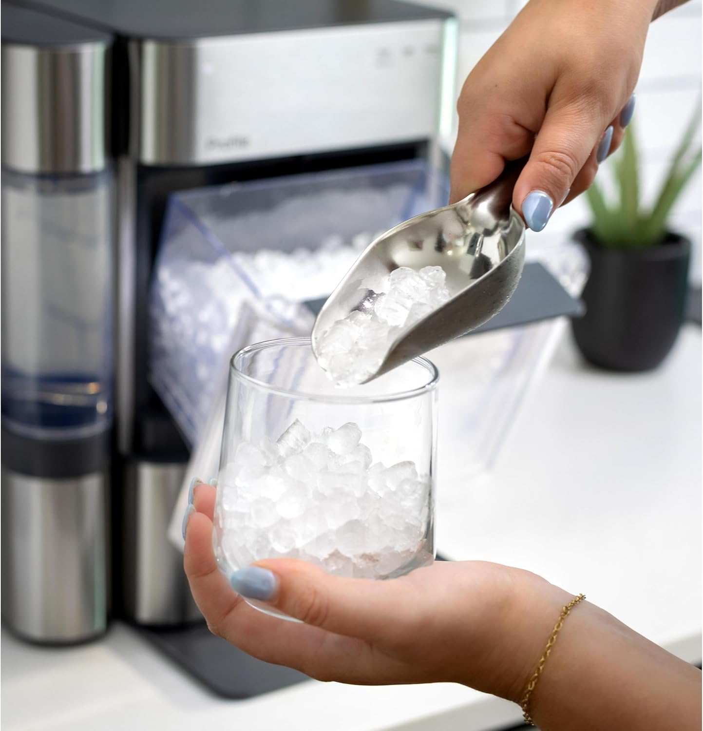 GE Profile Opal 2.0 Ultra Nugget Ice Maker with Side Tank and Scale Inhibiting Filter