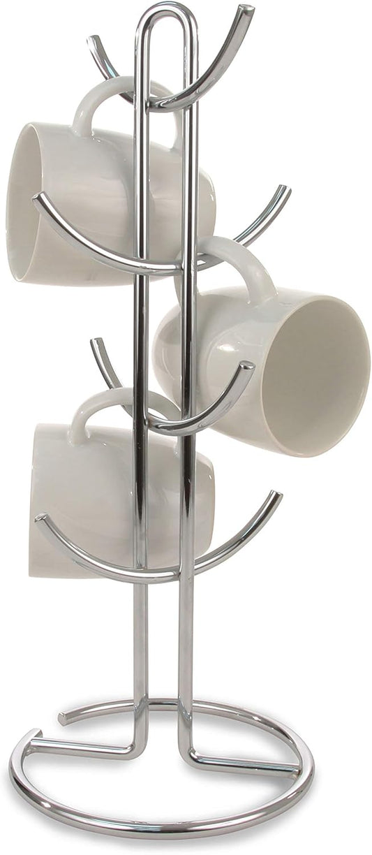 Spectrum Euro Large Mug Holder - Holds 8 Mugs (Chrome)