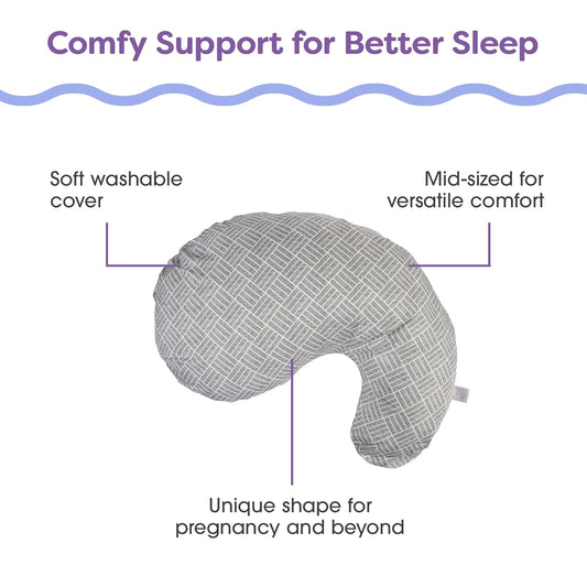New Boppy Cuddle Pregnancy Pillow (Gray Basket Weave)