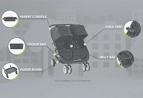 Baby Jogger Belly Bar for City Mini 2 & GT2 Double Stroller (Black)