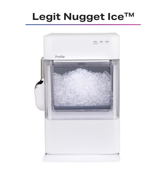 GE Profile Opal 2.0 Ultra Nugget Ice Maker with Scale Inhibiting Filter (Stone White)