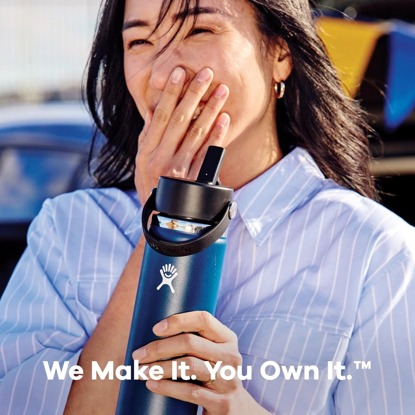 New Hydro Flask Water Bottle Insulated Stainless Steel 24 Oz (White)