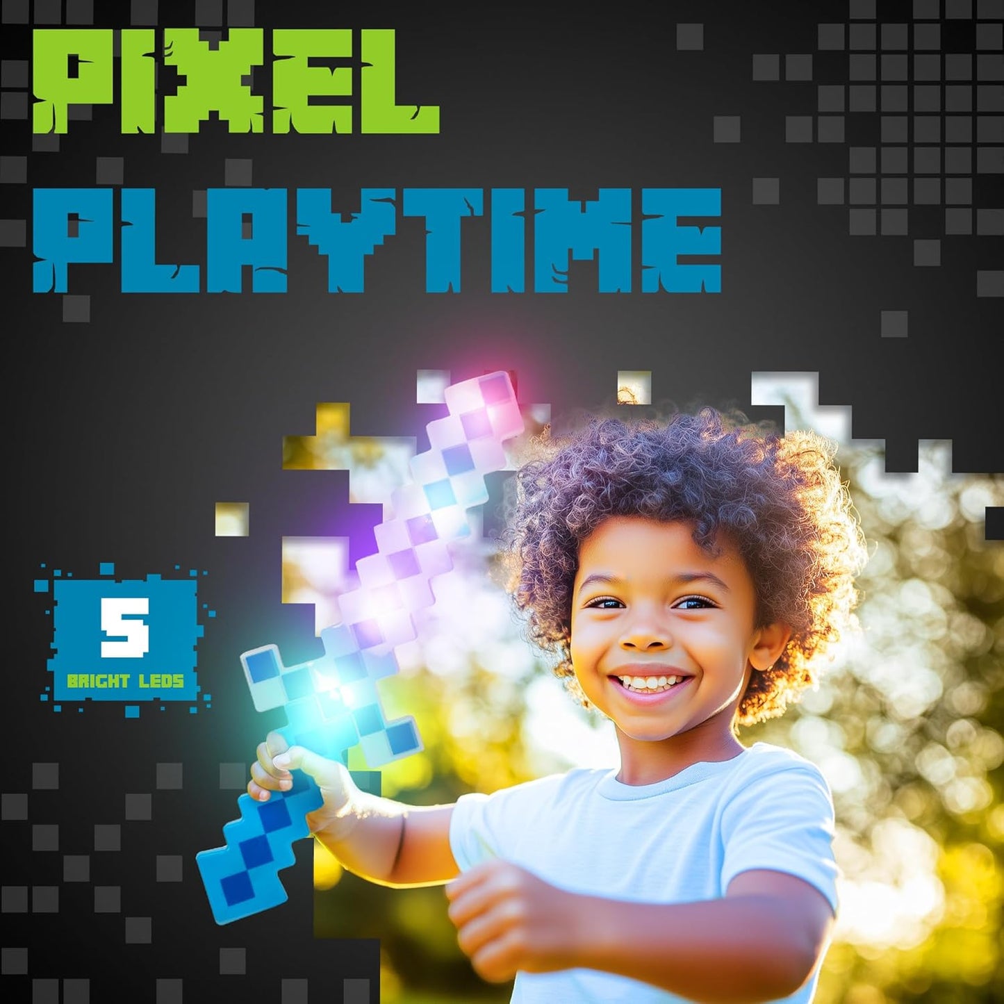 New Fun Central LED Light-Up Pixel Sword, 18 Inch