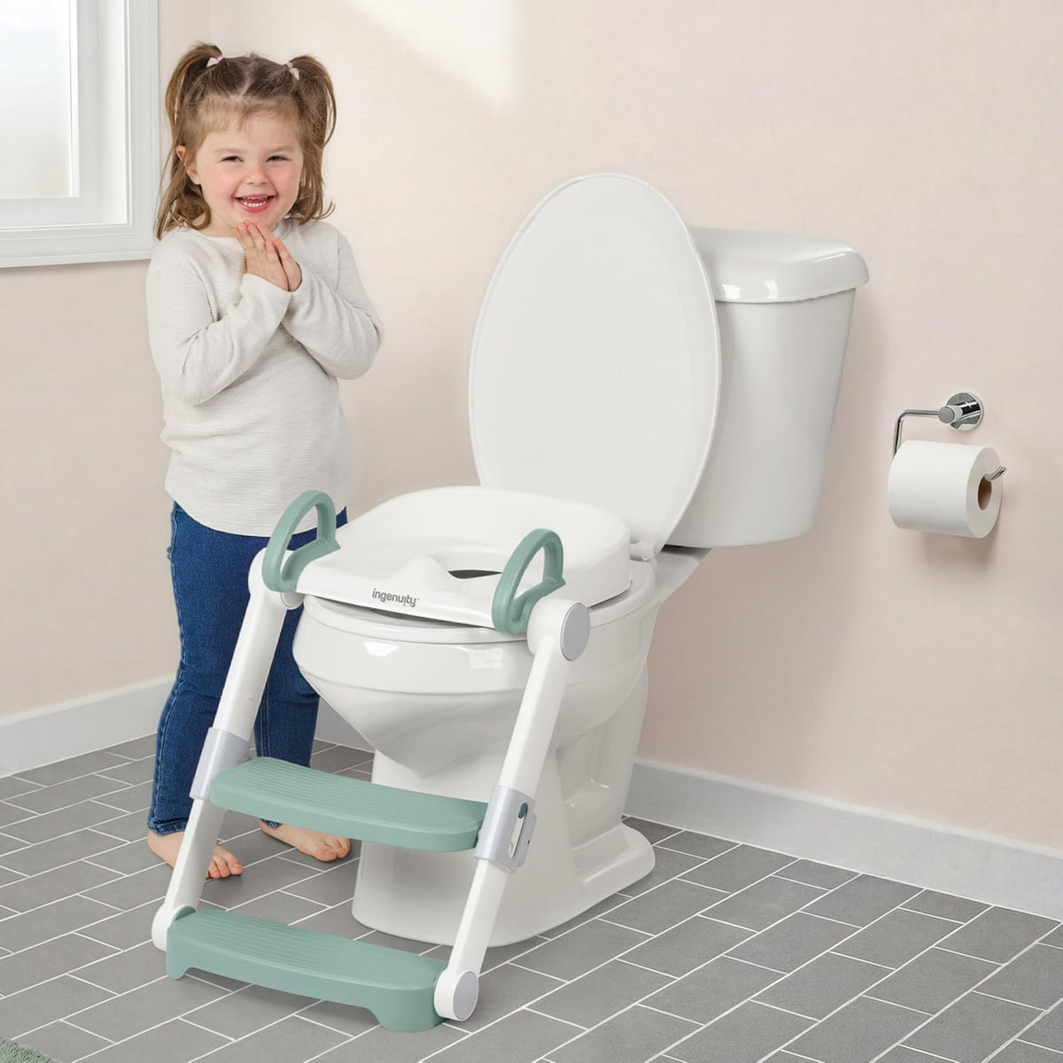 Ingenuity Foldaway Ladder Potty, Adjustable Step Stool Toilet Trainer Seat