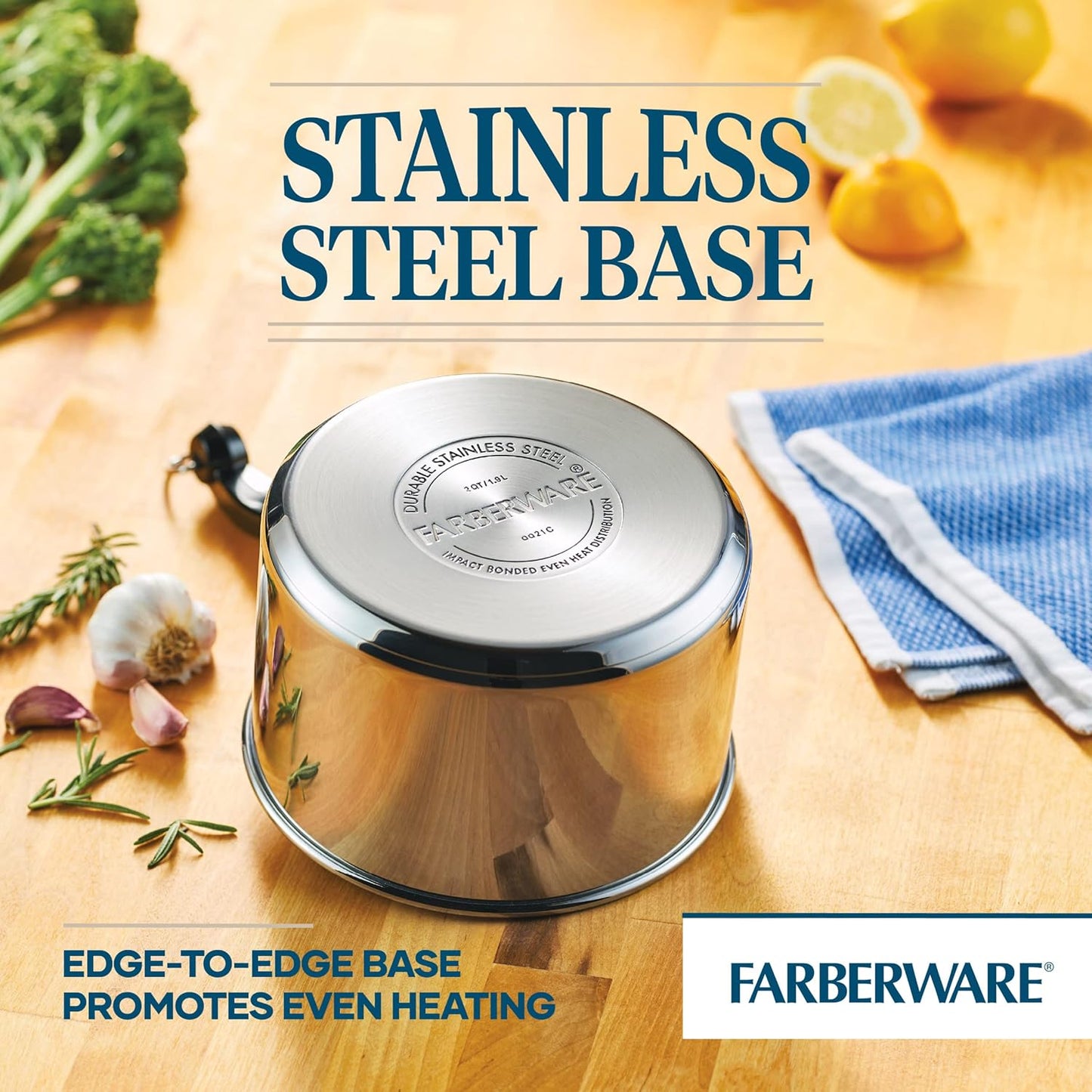 Farberware Classic Stainless Steel 2-Quart Mirror Satin Covered Saucepan (Silver)