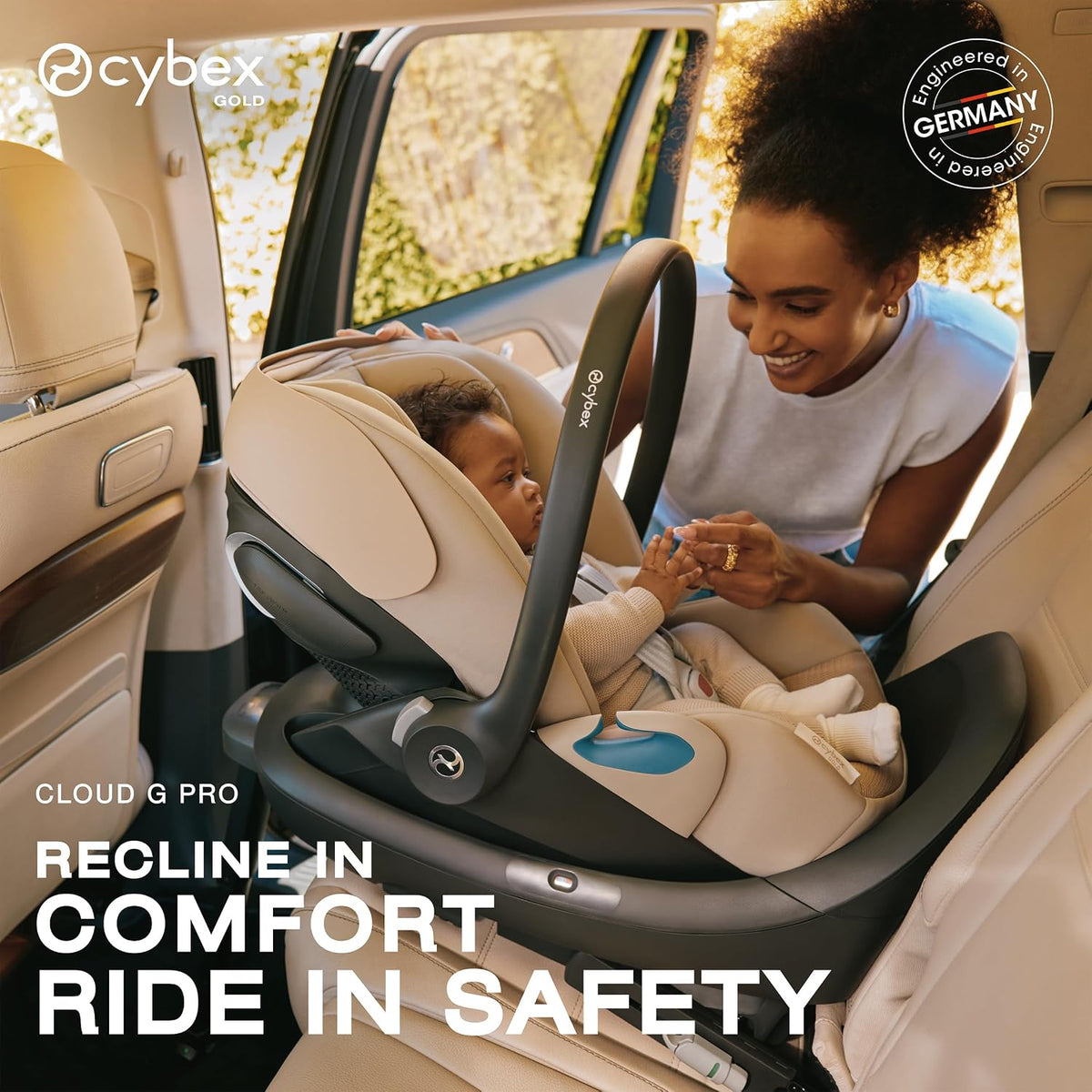 New Cybex Cloud G Pro Comfort Extend Infant Car Seat (Stone Gray)