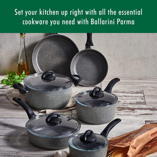 New Ballarini Parma Plus Nonstick Cookware Set, 10 Piece (Grey)