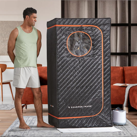Sharper Image Steamer Portable Sauna Spa, Home Sauna Tent, 65.7” x 33.3” (Black)