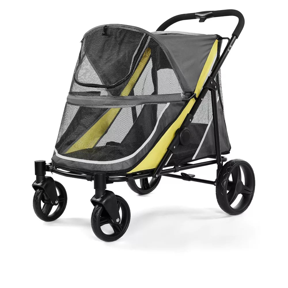 Garvee All-Terrain Foldable Dog Stroller with Dual Entry, 130 lb Capacity