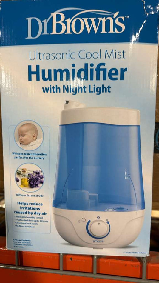 Dr. Brown's Cool Mist Ultrasonic Humidifier and Night Light with Optional Diffuser