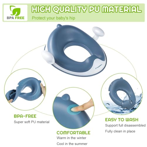 ANGELBLISS Baby Potty Training Toilet Seat with Handles (Blue) - Kidsy