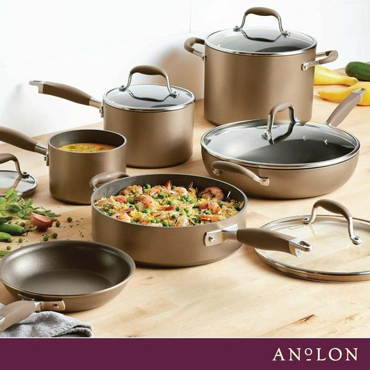 Anolon Advanced Home Hard - Anodized Nonstick Cookware (Bronze) - Kidsy