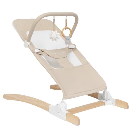 Baby Delight Heirloom Aspen Wooden Baby Bouncer (Organic Oat) - Kidsy