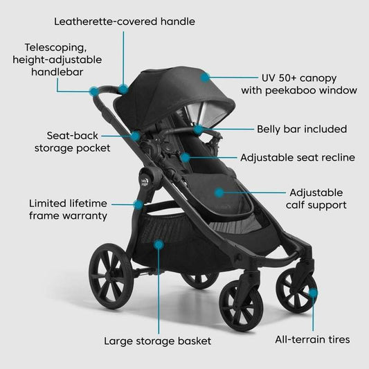 Baby Jogger Baby City Select 2 Eco Collection Stroller (Lunar Black) - Kidsy