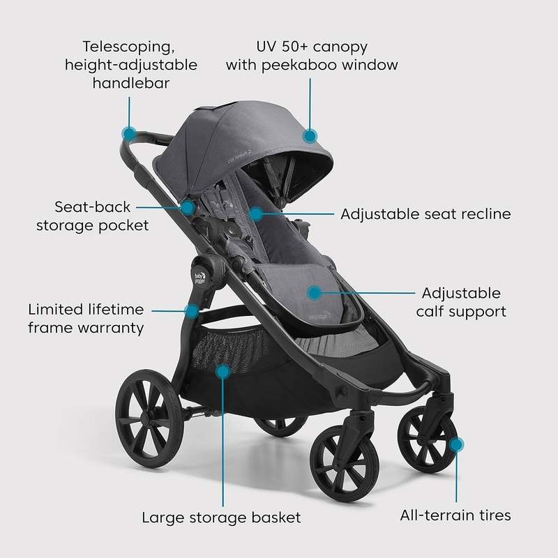 Baby Jogger City Select 2 Travel System Includes City GO 2 Infant Car Seat (Radiant Slate) - Kidsy