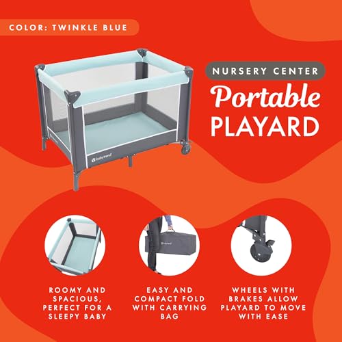 Baby Trend Portable Playard (Twinkle Blue) - Kidsy