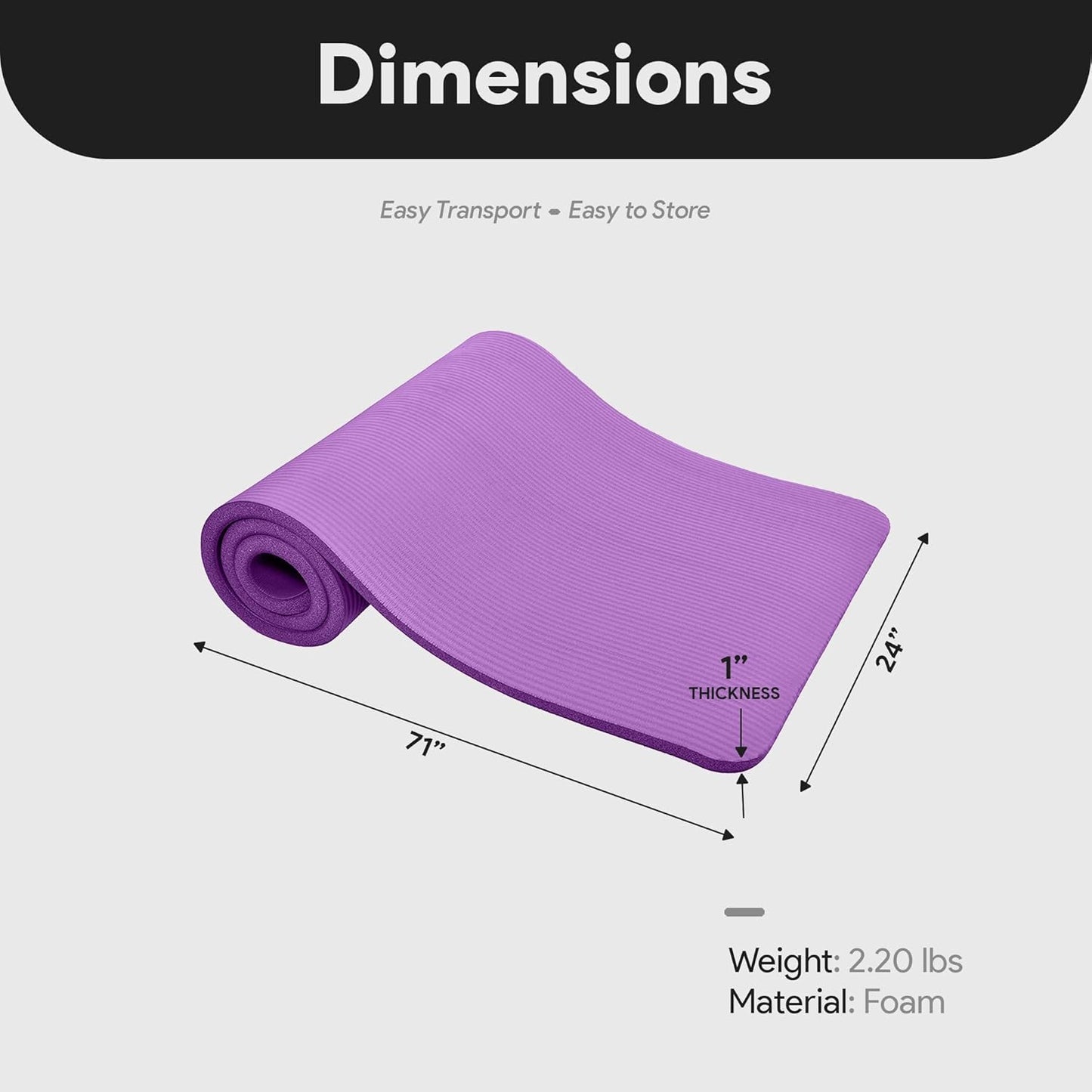 BalanceFrom All - Purpose 1 - Inch Exercise Yoga Mat (Purple) - Kidsy