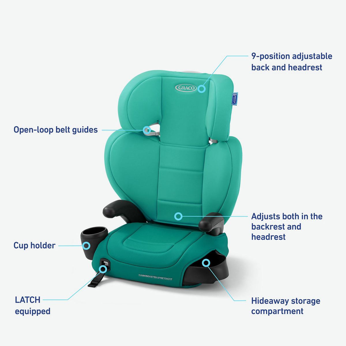 Graco TurboBooster Stretch2Fit Booster (Teagan Green)
