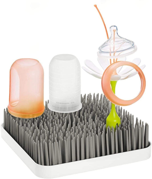 Boon Grass Plastic Drying Rack 9.75 x 9.88 x 3.0 inches (Gray) - Kidsy