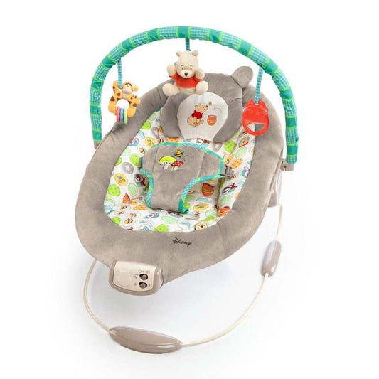 Bright Starts Disney Baby Winnie the Pooh Dots & Hunny Pots Vibrating Baby Bouncer - Kidsy