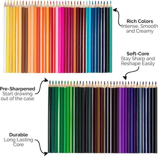 Brilliant Bee 72 Premium Colored Pencils Set - Kidsy