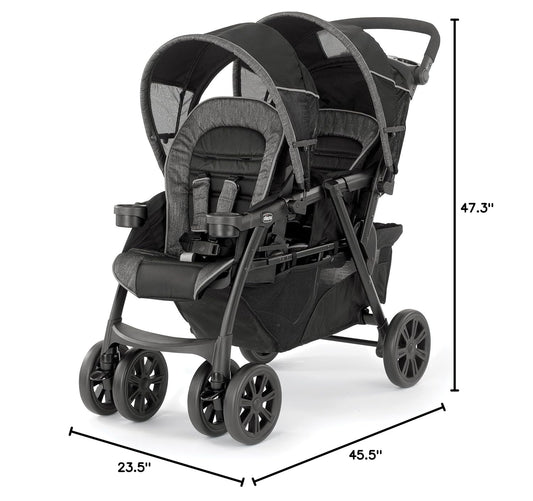 Chicco Cortina Together Double Stroller - Minerale (Black/Silver) - Kidsy