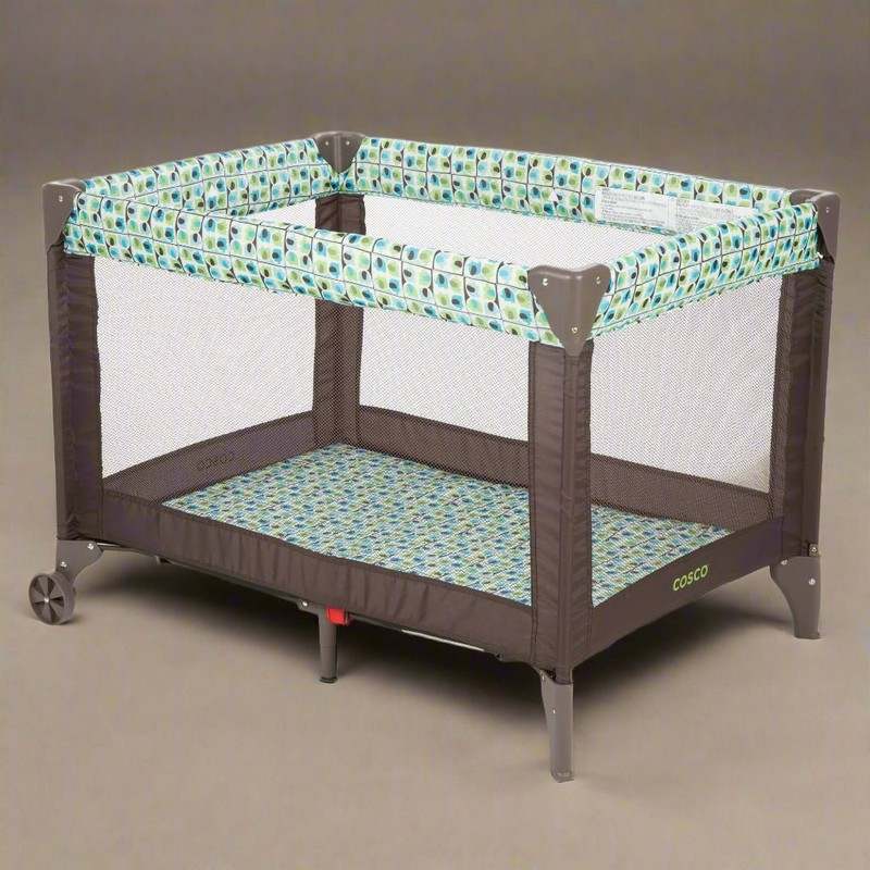 Cosco Playard – Foldable Travel Crib (Elephant Squares) - Kidsy