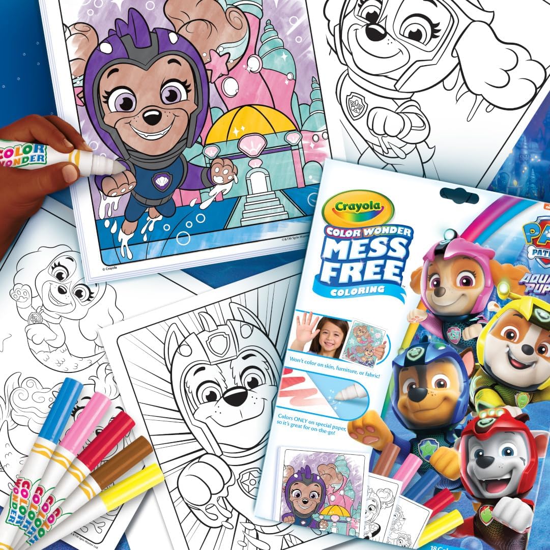 Crayola PAW Patrol Aqua Pups Color Wonder Coloring Set (Multi) - Kidsy