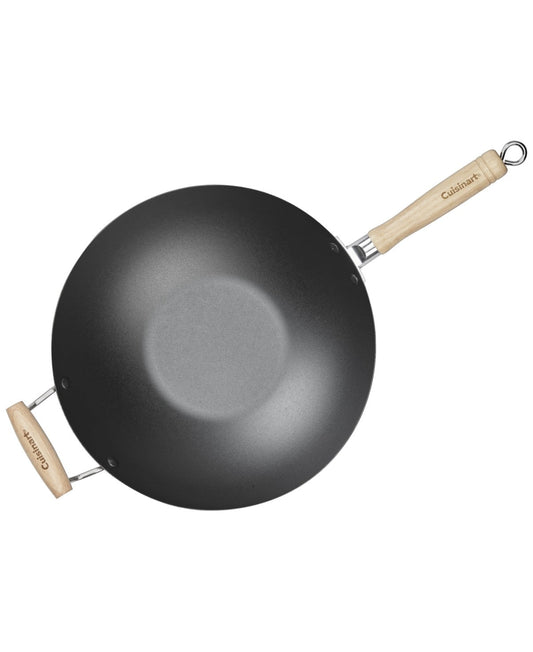 Cuisinart 14" Carbon Steel Wok with Helper Handle - Kidsy