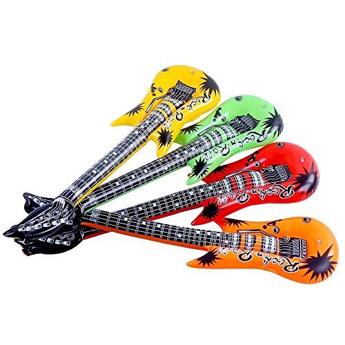 DECORA 35 Inch Inflatable Rock Star Guitar - Pack of 5 - Kidsy