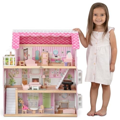 Delta Children Little Gem Dollhouse - 3 - Story Dollhouse with 4 Rooms - Kidsy