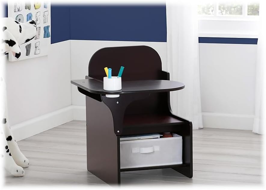 Delta Children MySize Chair Desk With Storage Bin (Dark Chocolate) - Kidsy