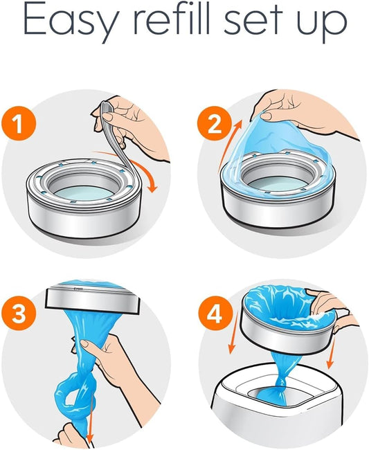 Diaper Genie Compatible Refill Bags - 4 - Pack, 1280 - Count Pail Refills - Kidsy