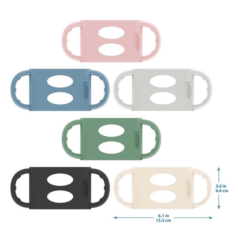 Dr. Brown's Wide - Neck Baby Bottle Handles (Black/Ecru/Pink, 3 - Pack, 4m+) - Kidsy