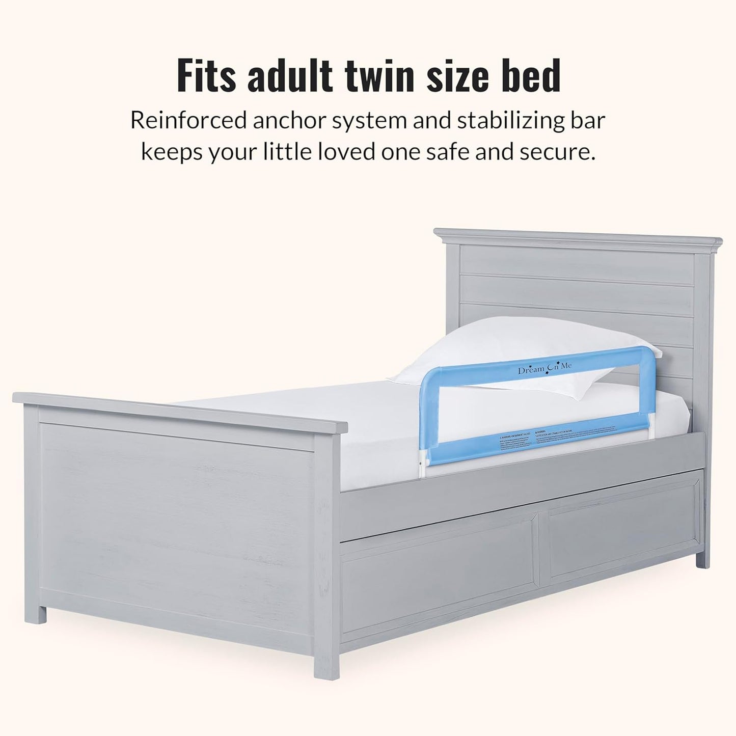 Dream on Me Adjustable Bed Rail (Blue) - Kidsy