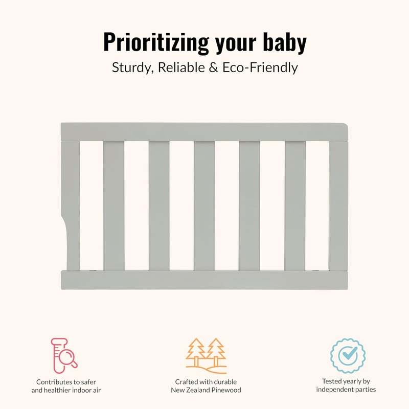 Dream on Me Convertible Crib Toddler Guard Rail (Cool Grey) - Kidsy