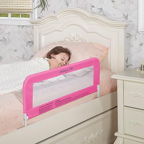 Dream On Me Lightweight Mesh Security Adjustable Bed Rail (Blush Pink) - Kidsy