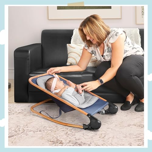 Dream on Me Rock With Me 2 - in - 1 Baby Rocker and Stationary Seat (Blue) - Kidsy