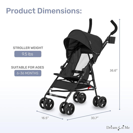 Dream on Me Rover Convenience Stroller (Black) - Kidsy