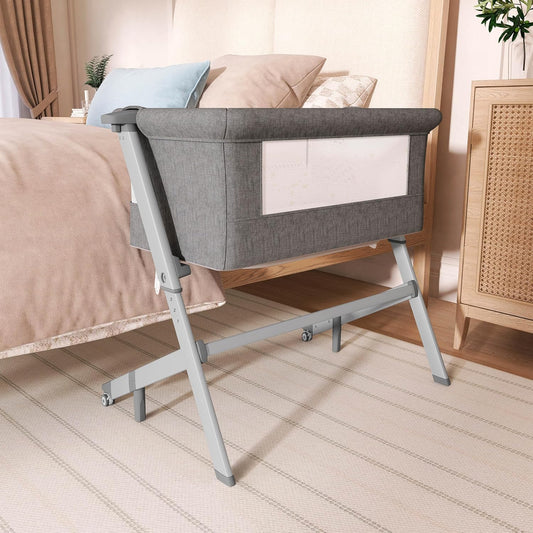 Dream On Me Skylar Bassinet and Bedside Sleeper (Grey) - Kidsy