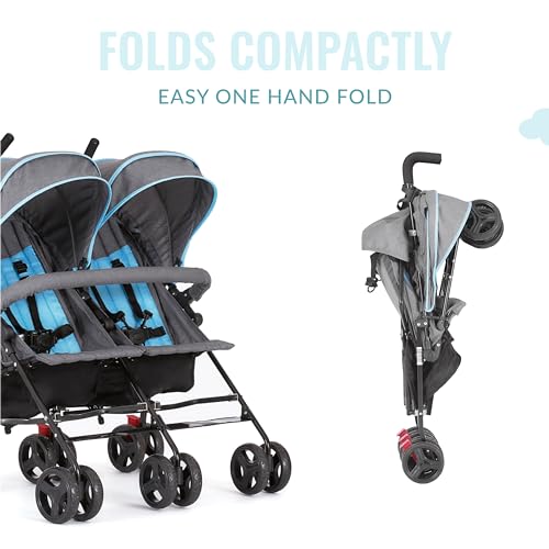 Dream On Me Volgo Twin Umbrella Stroller (Blue) - Kidsy