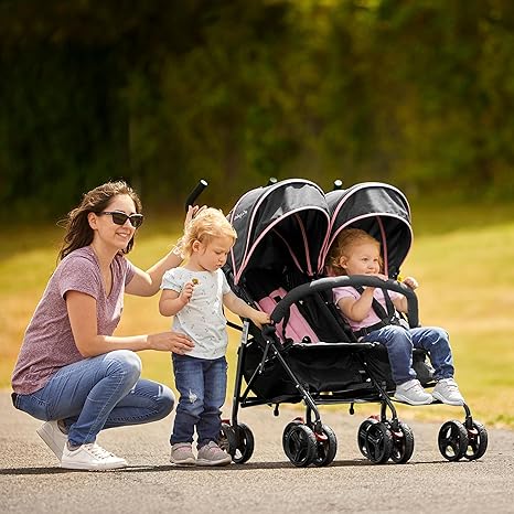 Dream On Me Volgo Twin Umbrella Stroller (Pink) - Kidsy