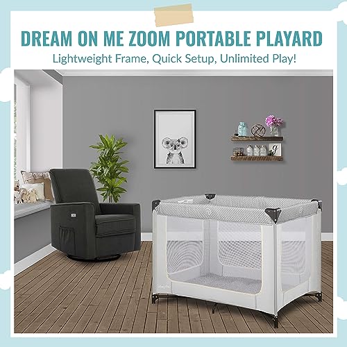 Dream On Me Zoom Playard (Light Grey) - Kidsy