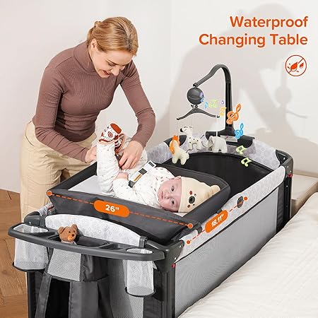 ELEMARA 4 - in - 1 Wide Baby Bassinet Bedside Crib - Kidsy