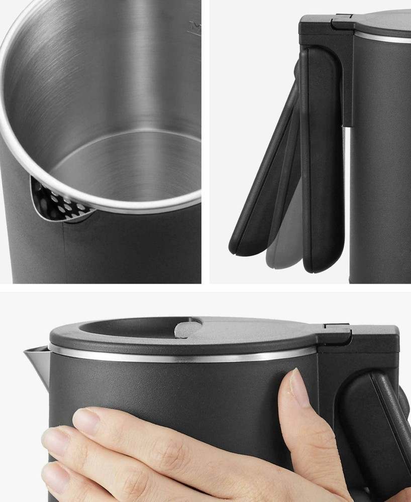 Elite Cuisine Dual Voltage 0.65 Qt Electric Kettle (Black) - Kidsy