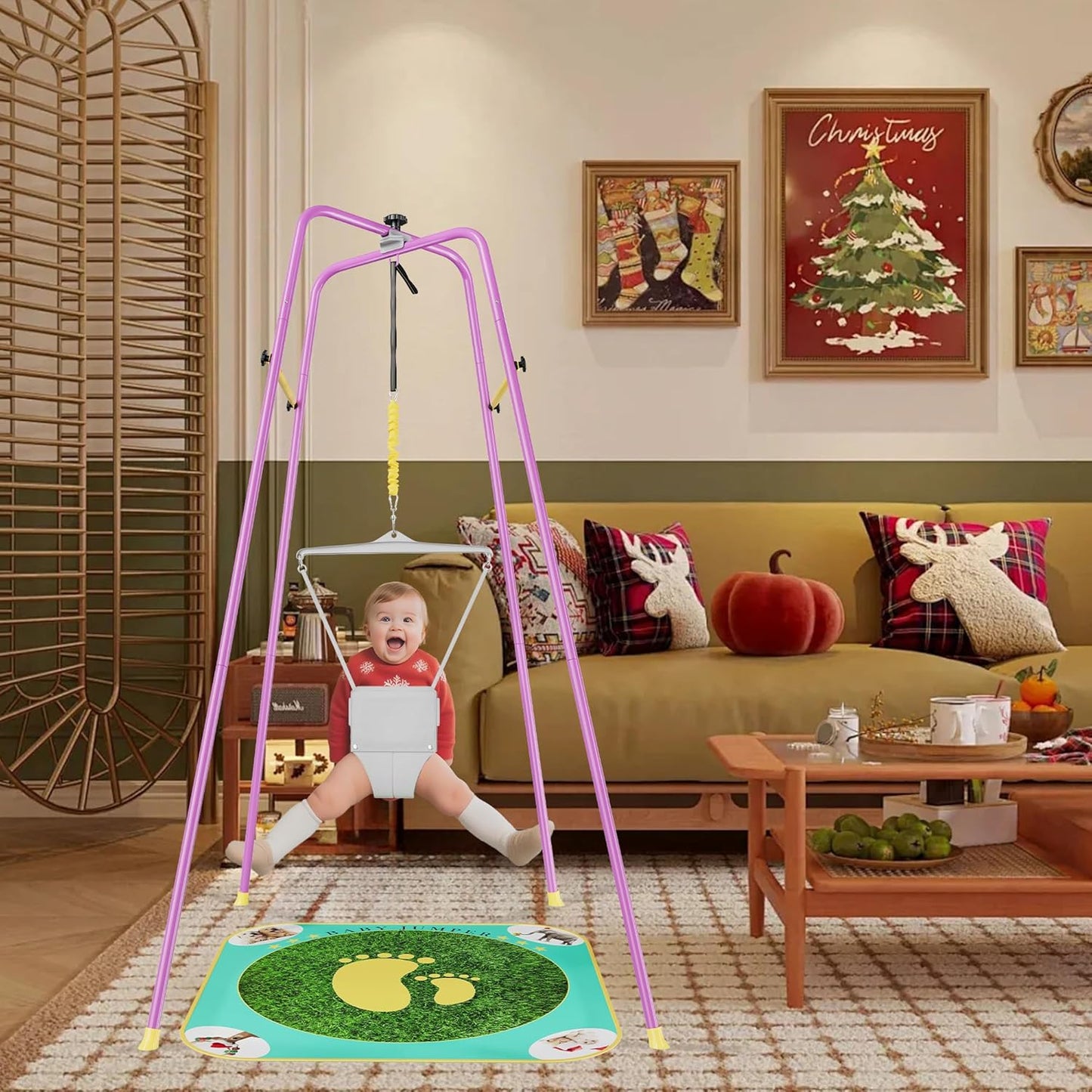 EL&IT·Wings Baby Jumper with Stand, Adjustable (Purple) - Kidsy